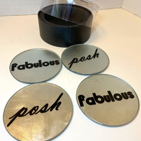 Posh Fabulous Glass Round Coasters - Picture 2 of 7